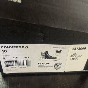 Converse Black & Red High-Top Sneakers with LOVE Graphic